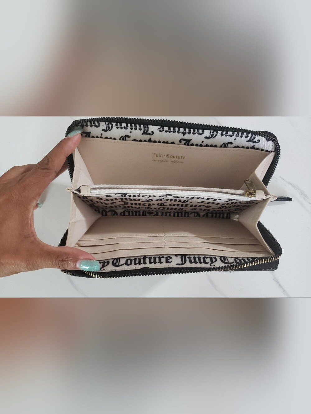 Juicy Couture Coated Canvas Logo Zip-Around Wallet NWOT - Picture 6 of 9
